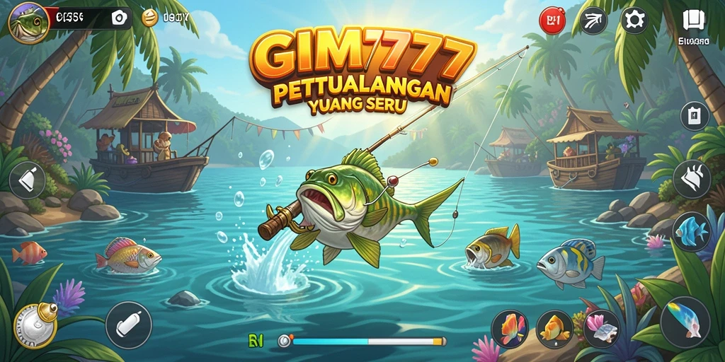 Tampilan gameplay <strong>GIM777</strong> yang menawan saat memancing di laut.