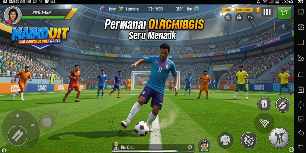 Screenshot gameplay MAINDUIT dengan aksi seru di lapangan.