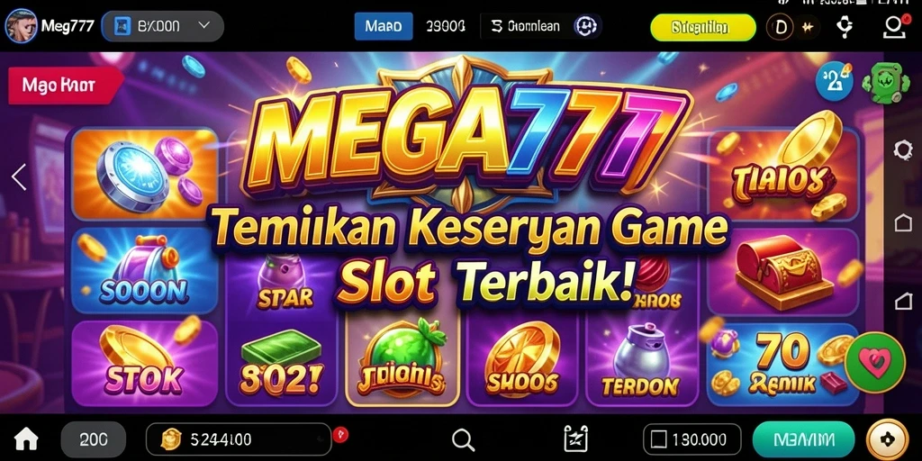 Tangkapan layar gameplay MEGA777 menampilkan keseruan bermain slot.