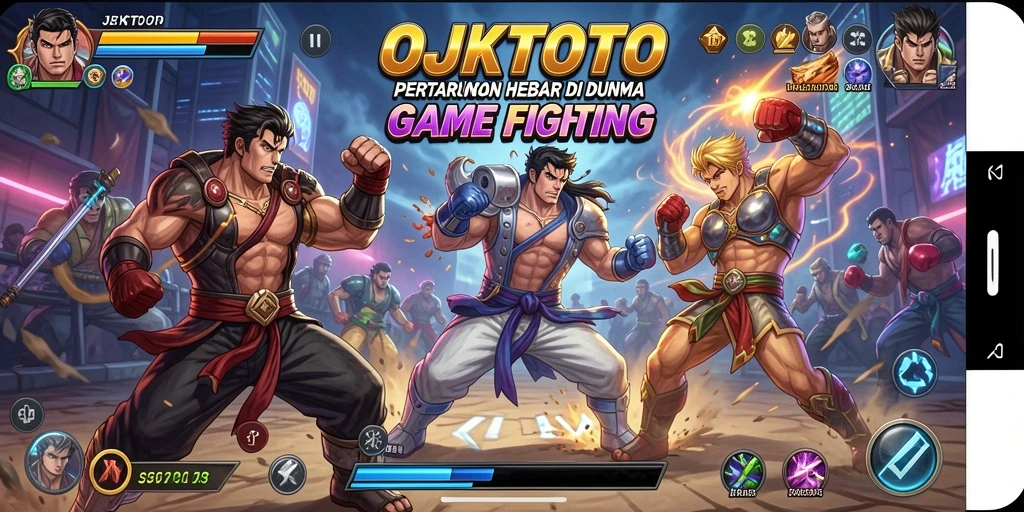 Screenshot OJKTOTO menampilkan karakter bertarung dalam aksi yang mendebarkan.