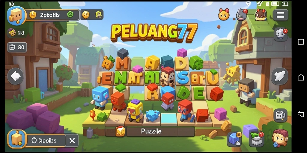 Screenshot gameplay PELUANG77 menunjukkan tantangan Puzzle yang menarik.