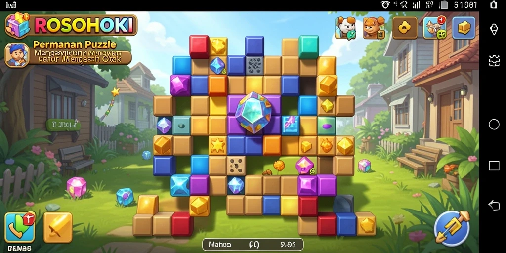 Screenshot ROSOHOKI menampilkan gameplay Puzzle yang menarik dan menantang.