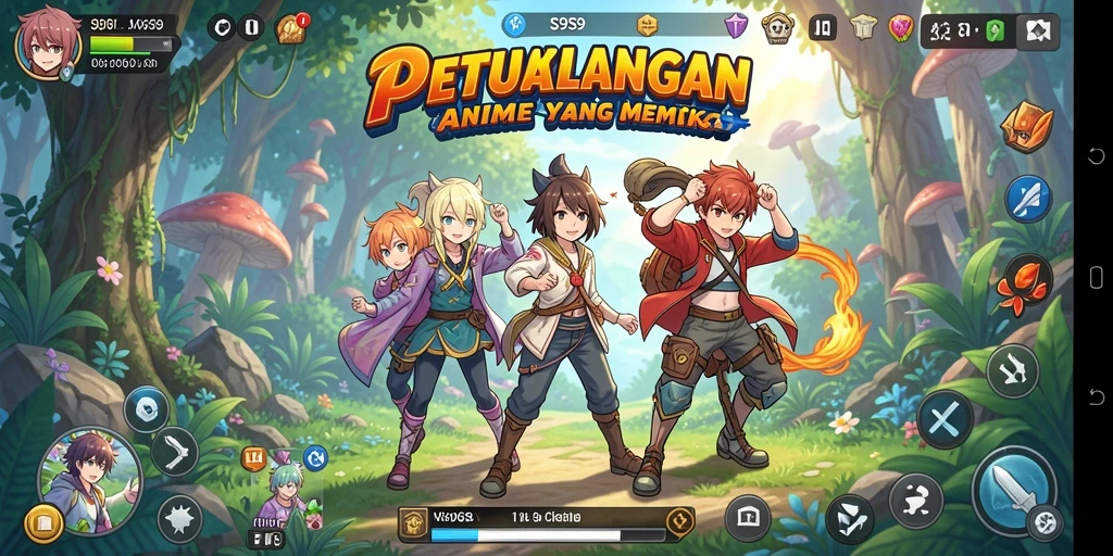 Screenshot utama S9S9 menampilkan karakter anime dalam aksi seru.
